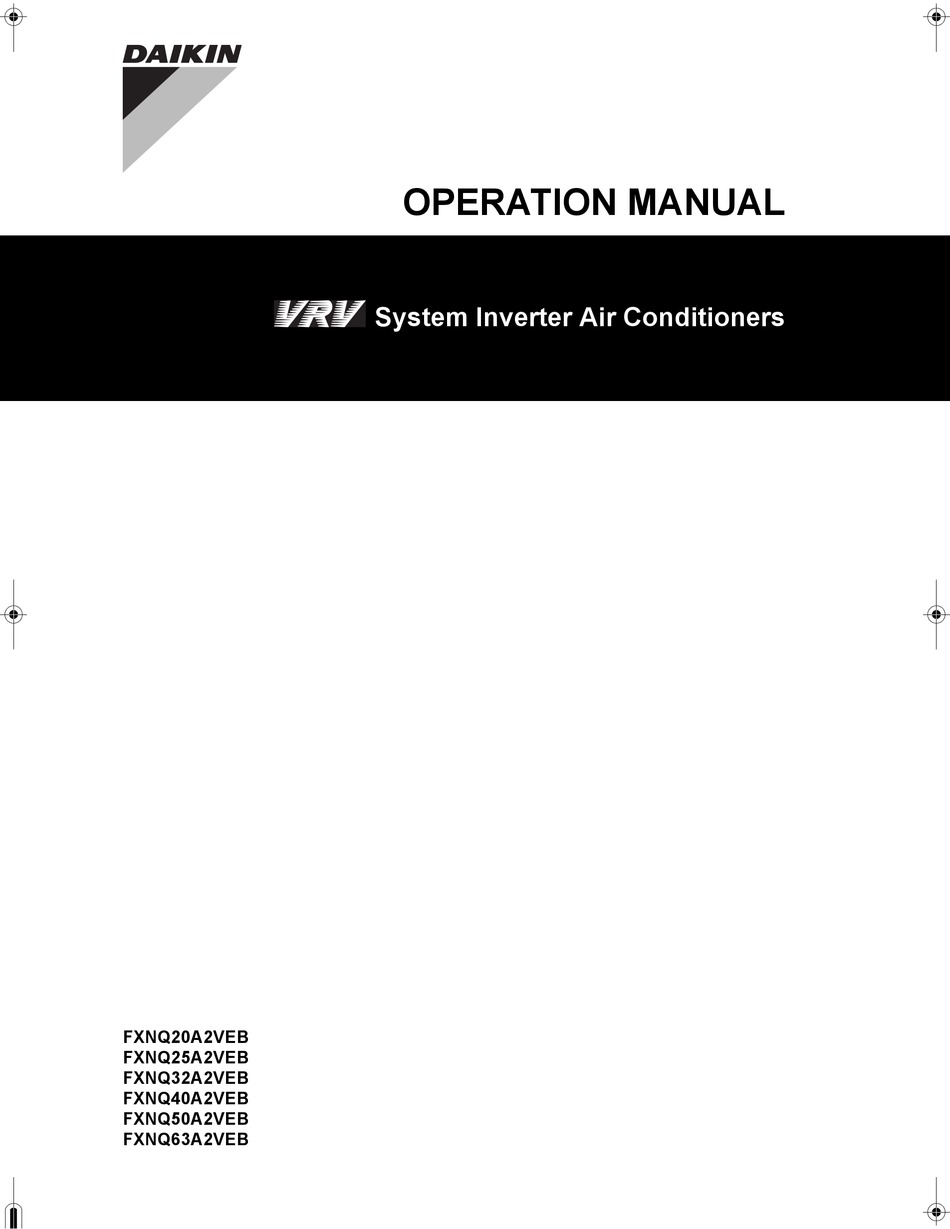 DAIKIN FXNQ20A2VEB OPERATION MANUAL Pdf Download | ManualsLib