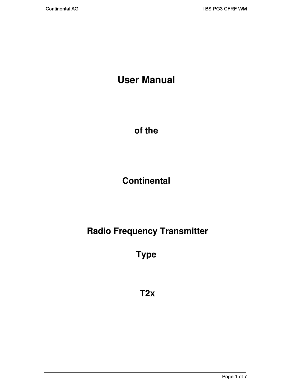 CONTINENTAL REFRIGERATOR T2X USER MANUAL Pdf Download ManualsLib
