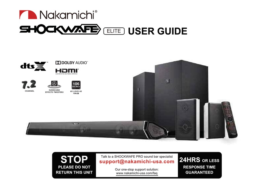 Nakamichi Shockwafe Elite User Manual Pdf Download Manualslib