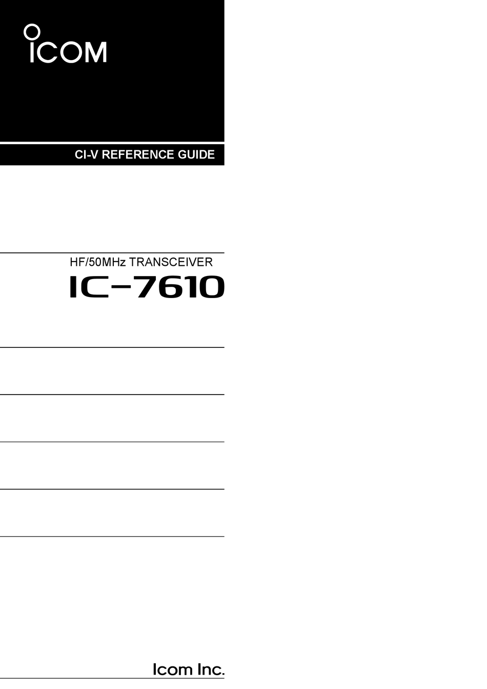 IC7610 REFERENCE MANUAL Pdf Download ManualsLib