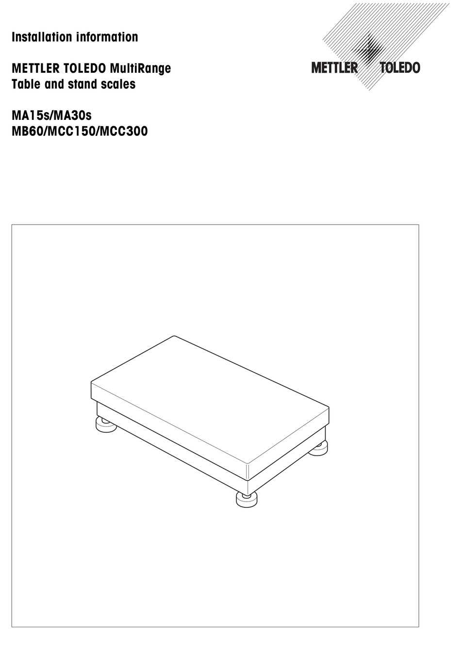 METTLER TOLEDO MCC150 INSTALLATION INFORMATION Pdf Download ManualsLib