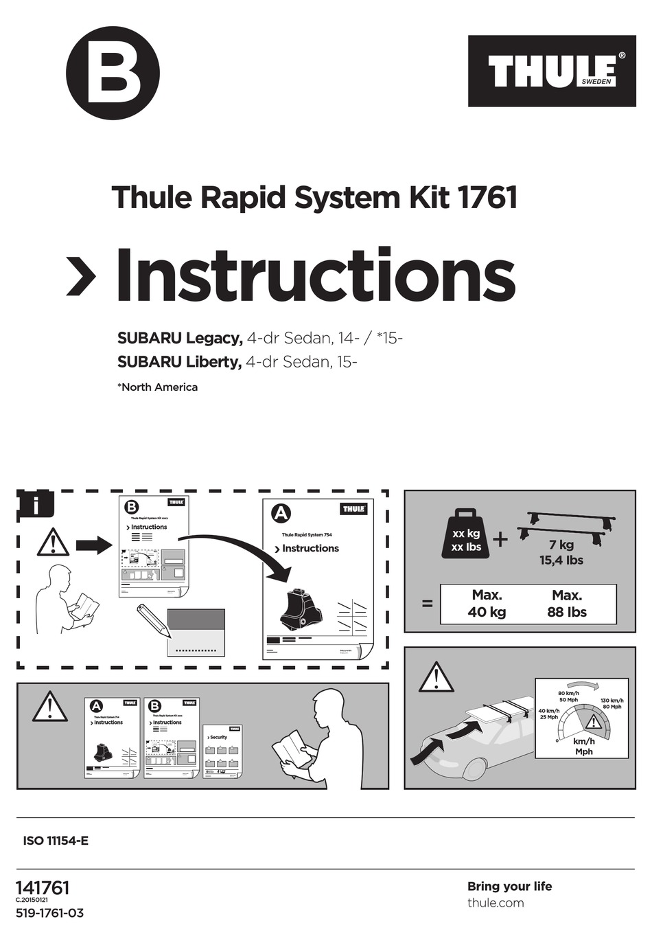 THULE 1761 INSTRUCTIONS Pdf Download ManualsLib