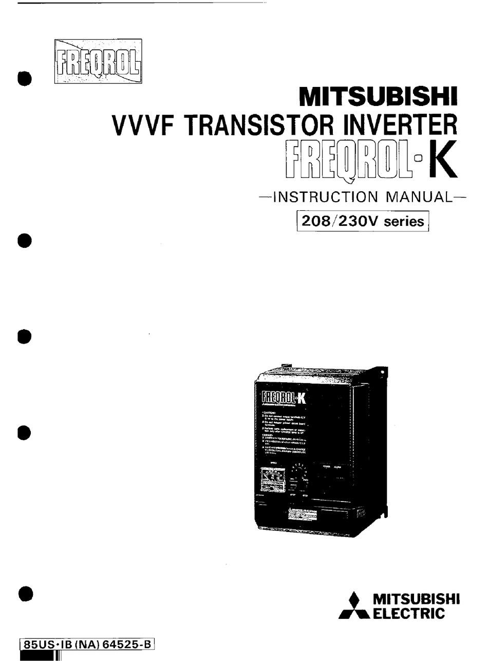 Mitsubishi Electric Fr K 400 U Instruction Manual Pdf Download Manualslib