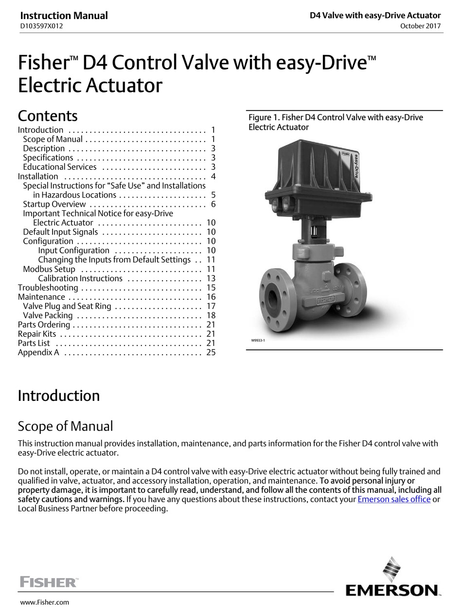 EMERSON FISHER D4 INSTRUCTION MANUAL Pdf Download | ManualsLib