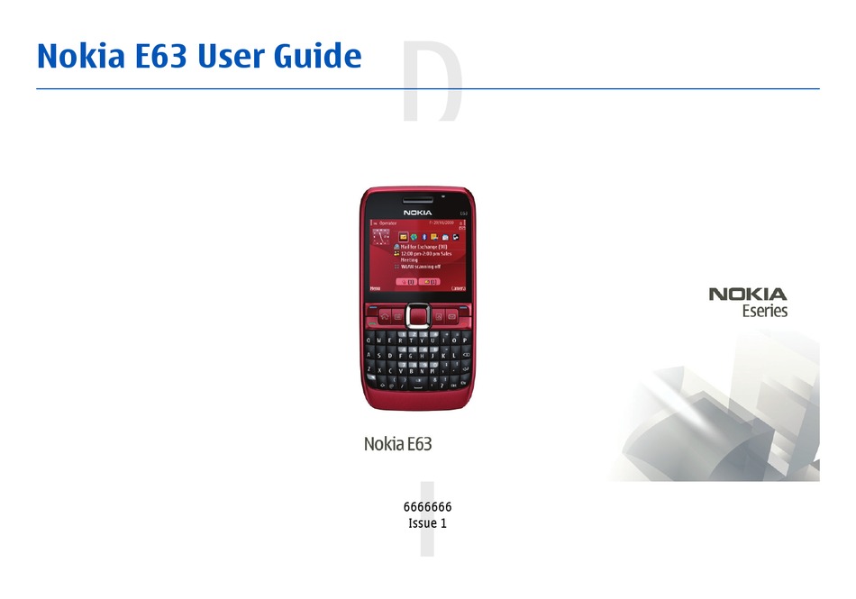 NOKIA E63 USER MANUAL Pdf Download ManualsLib