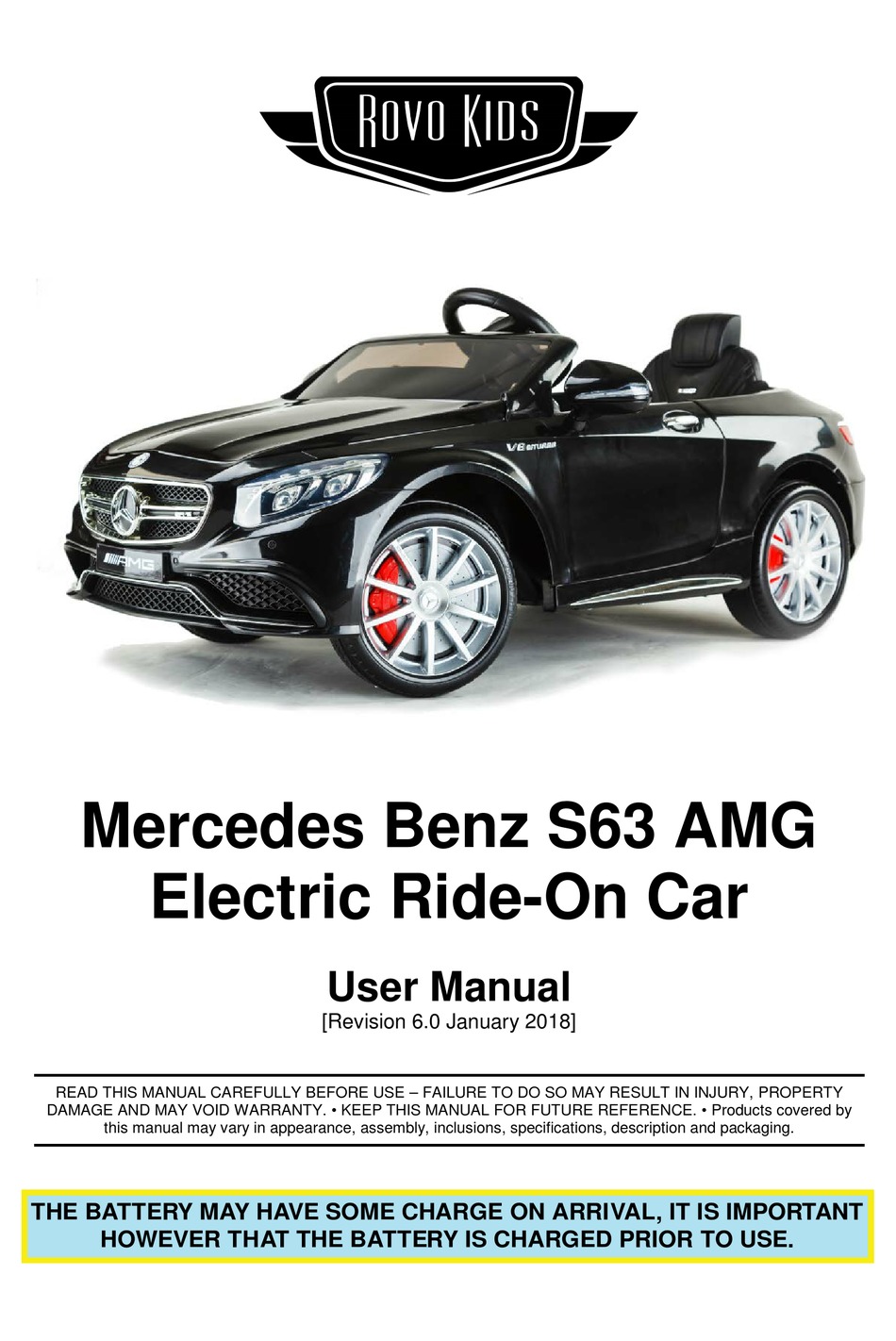 Rovo Kids Mercedes Benz S63 Amg User Manual Pdf Download Manualslib