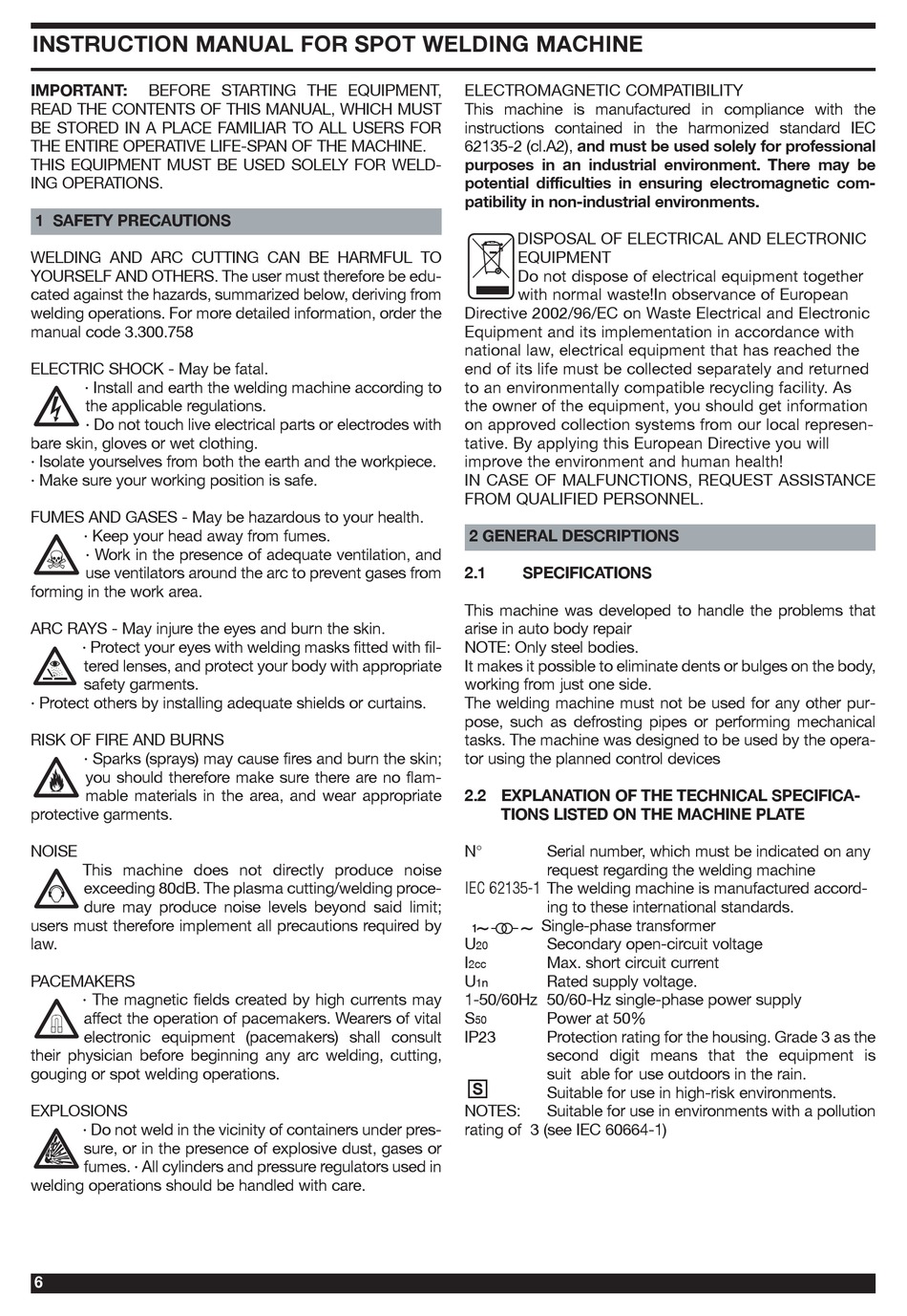 CEBORA SPOT 2500 INSTRUCTION MANUAL Pdf Download | ManualsLib