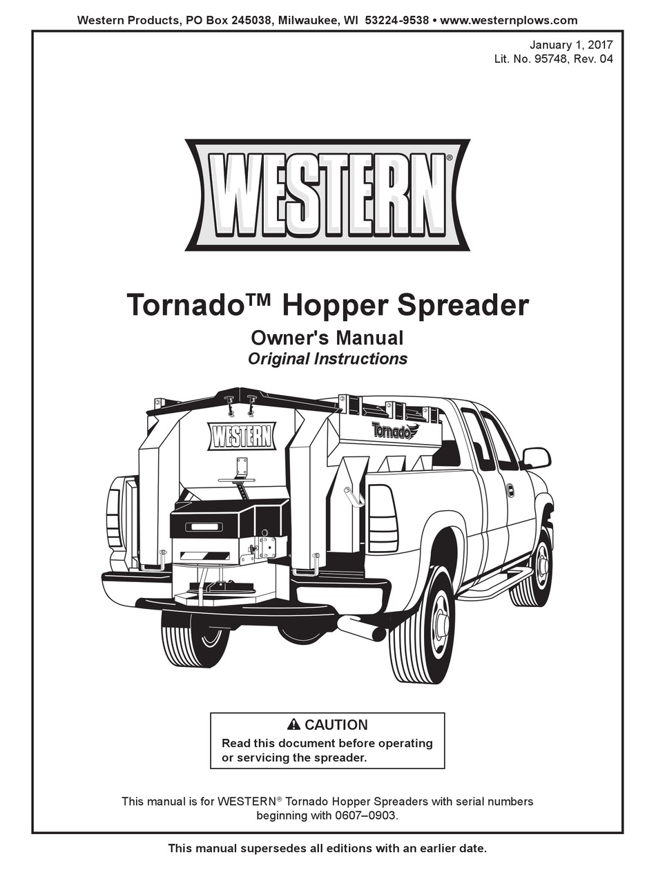 WESTERN TORNADO OWNER'S MANUAL Pdf Download | ManualsLib