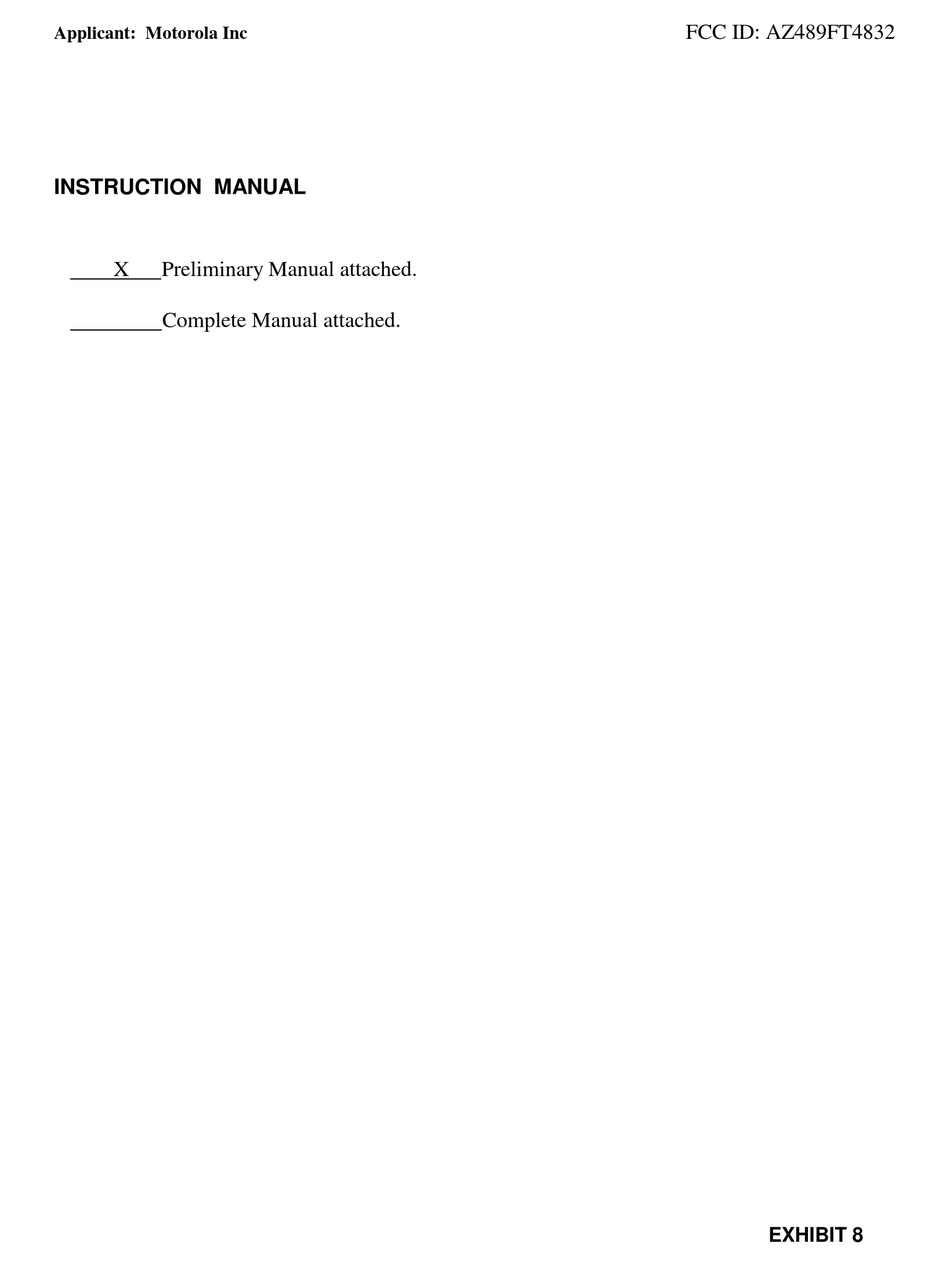 MOTOROLA FR50 INSTRUCTION MANUAL Pdf Download | ManualsLib