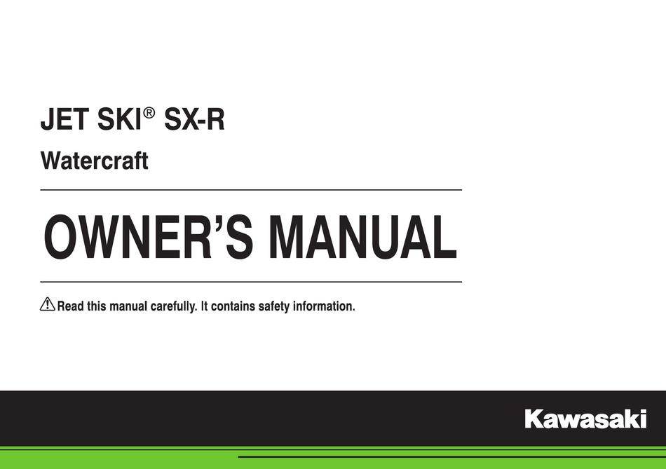 Kawasaki Jetski SX-R SXR 1500 Service Repair Maintenance Shop Manual 2017-2018 