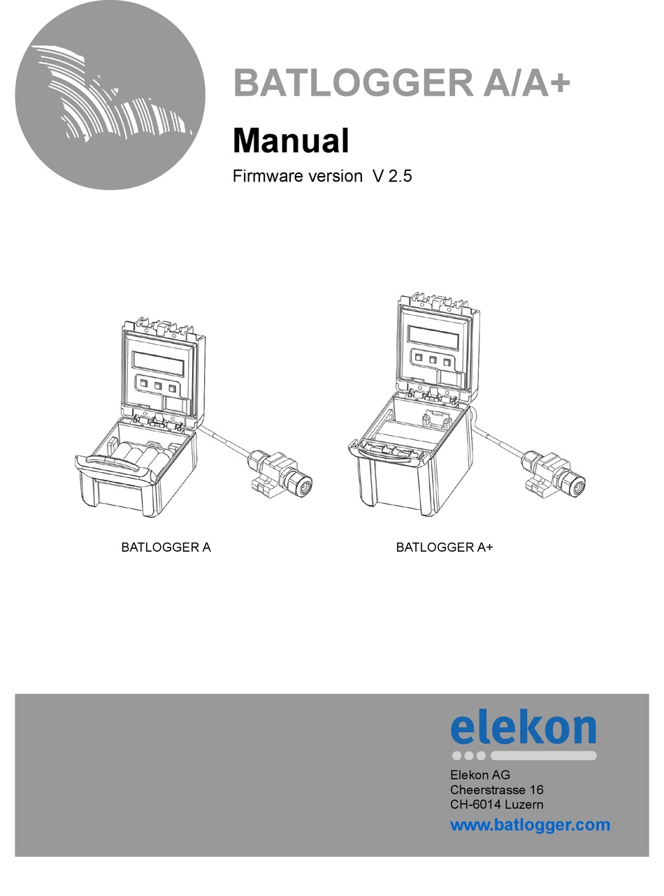 ELEKON BATLOGGER A MANUAL Pdf Download | ManualsLib