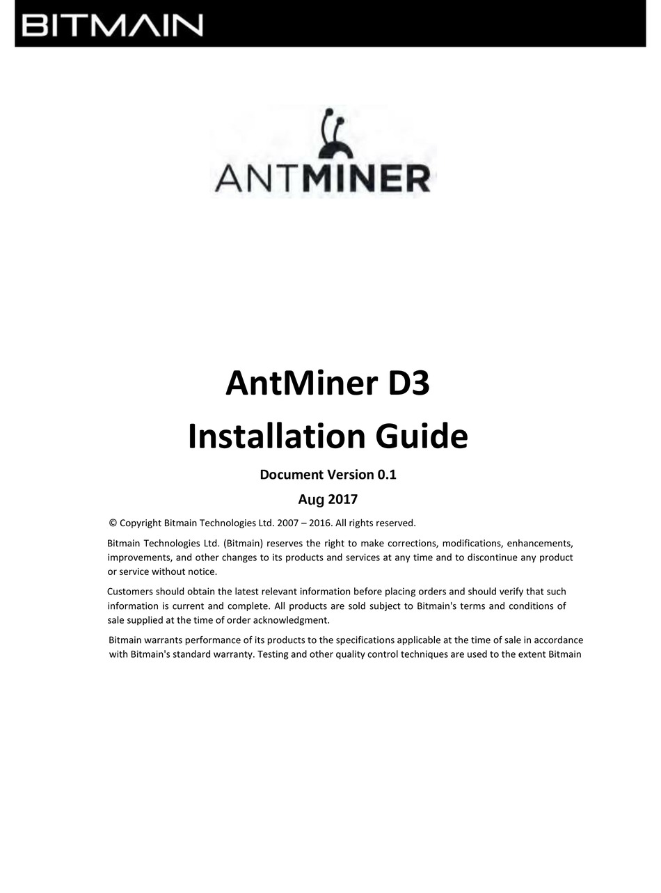 bitmain antminer d3