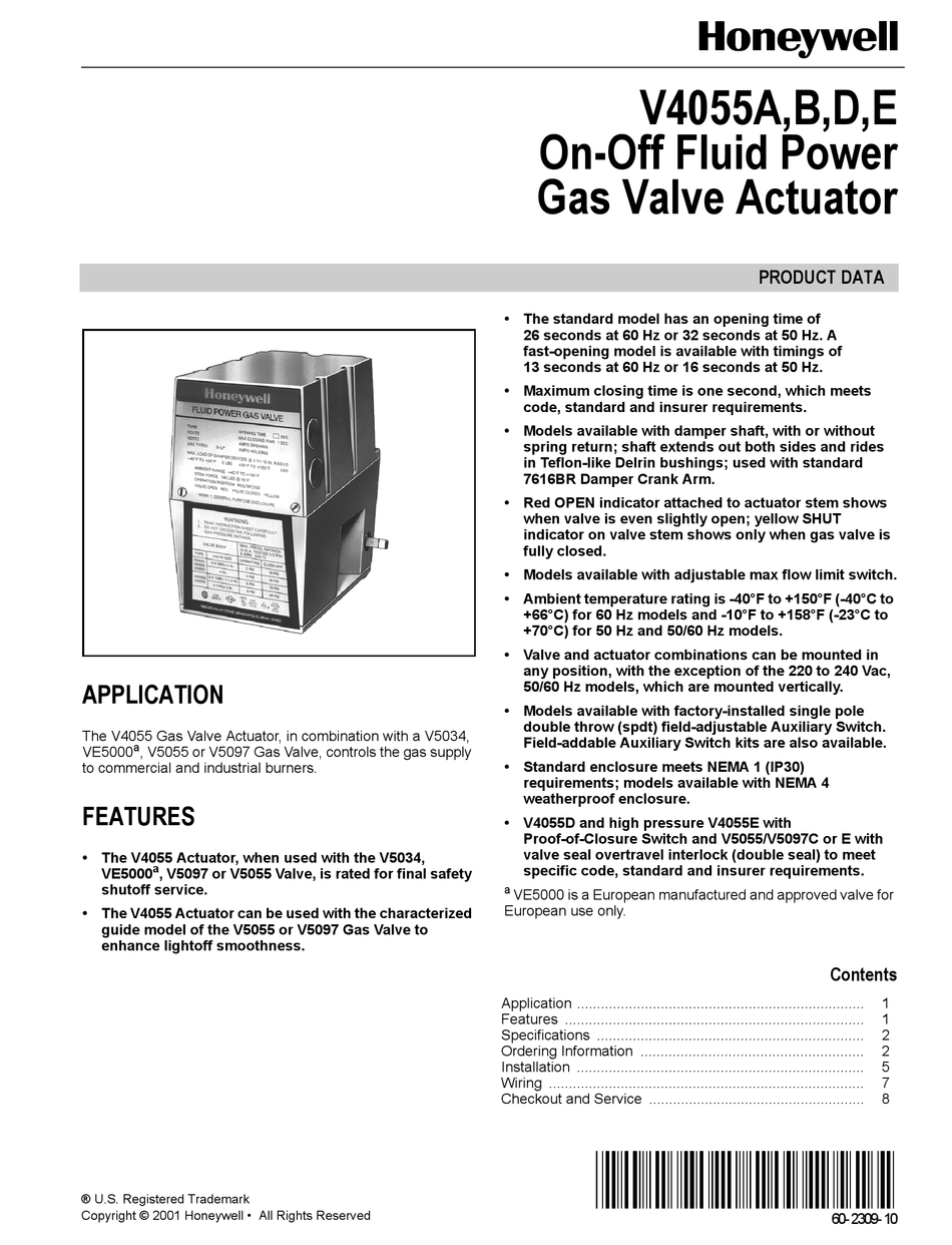 HONEYWELL V4055A MANUAL Pdf Download ManualsLib