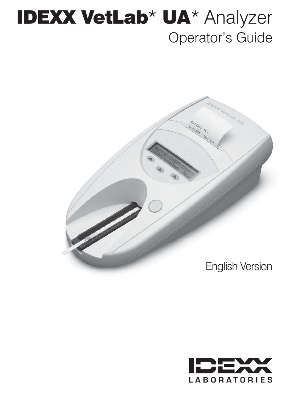 IDEXX VETLAB UA OPERATOR'S MANUAL Pdf Download ManualsLib