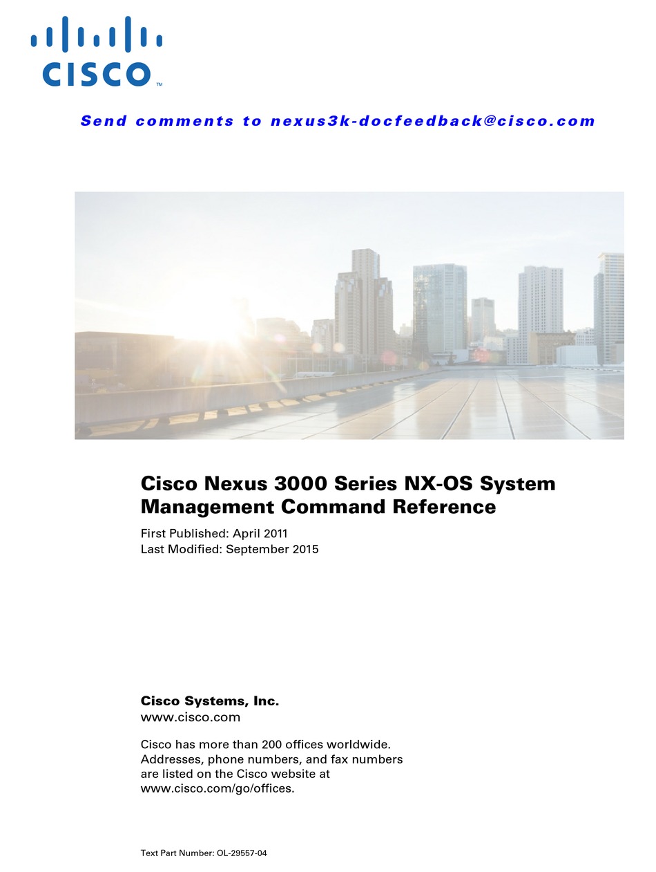 CISCO NEXUS 3000 SERIES COMMAND REFERENCE MANUAL Pdf Download | ManualsLib