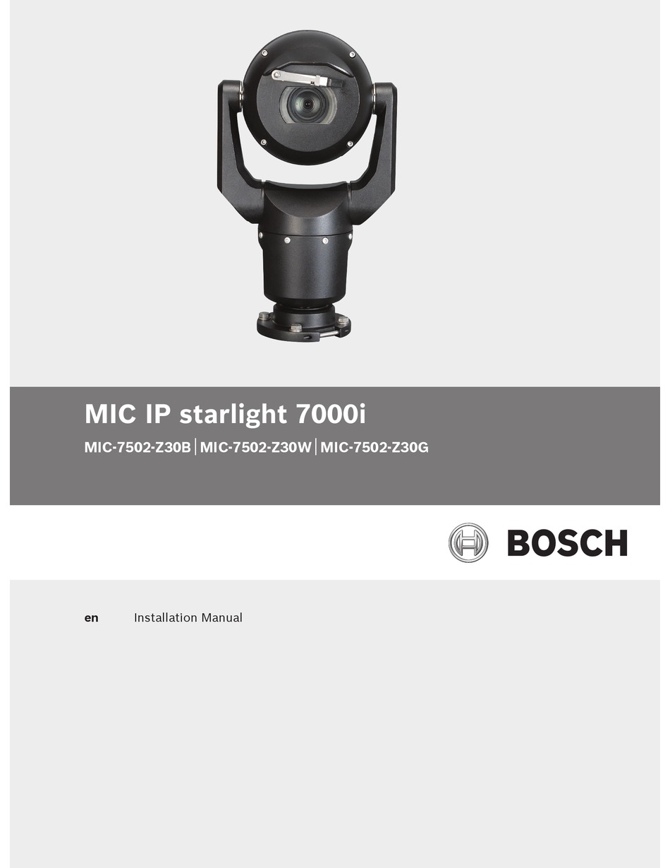 BOSCH MIC7502Z30B INSTALLATION MANUAL Pdf Download ManualsLib