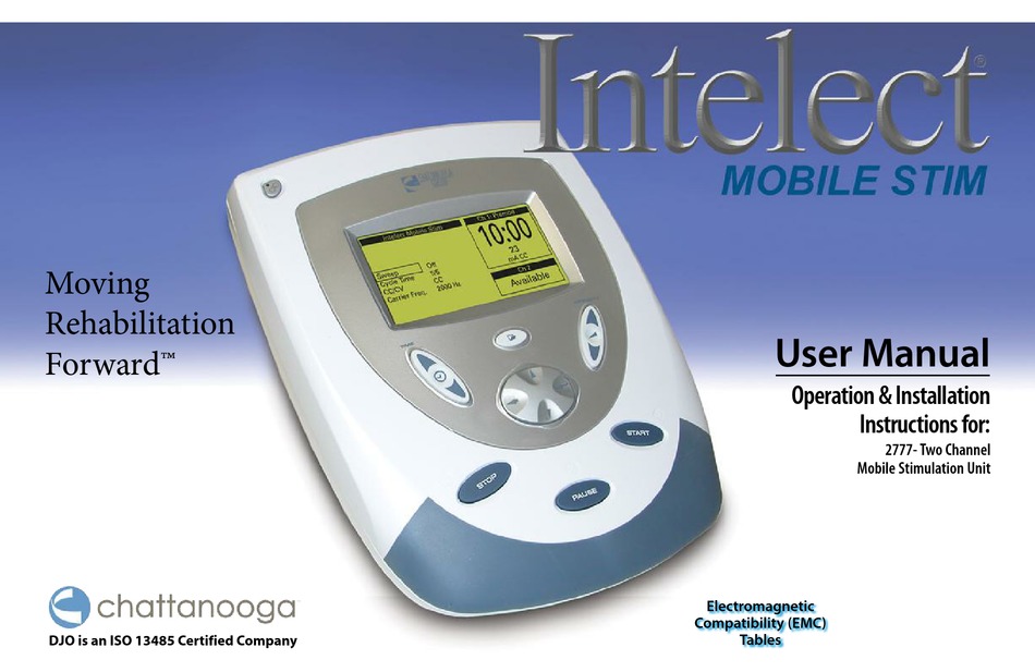 Chattanooga Intelect Mobile Stim 2777 User Manual Pdf Download Manualslib