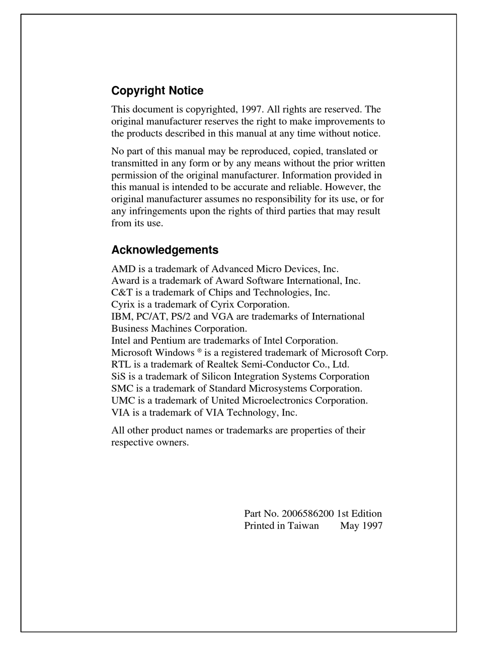 AMD PCM-5862 MANUAL Pdf Download | ManualsLib