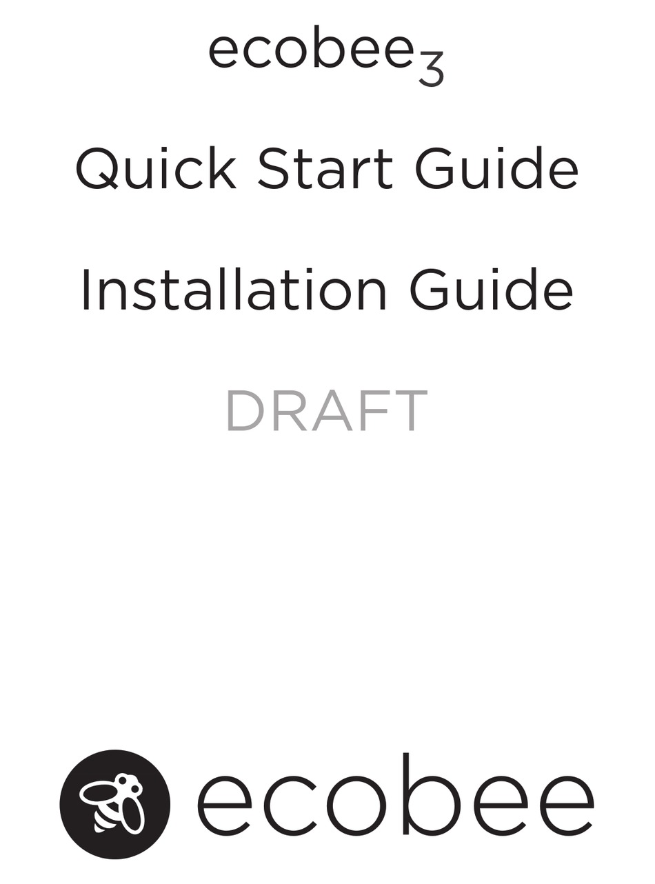 ECOBEE ECOBEE3 QUICK START MANUAL Pdf Download | ManualsLib