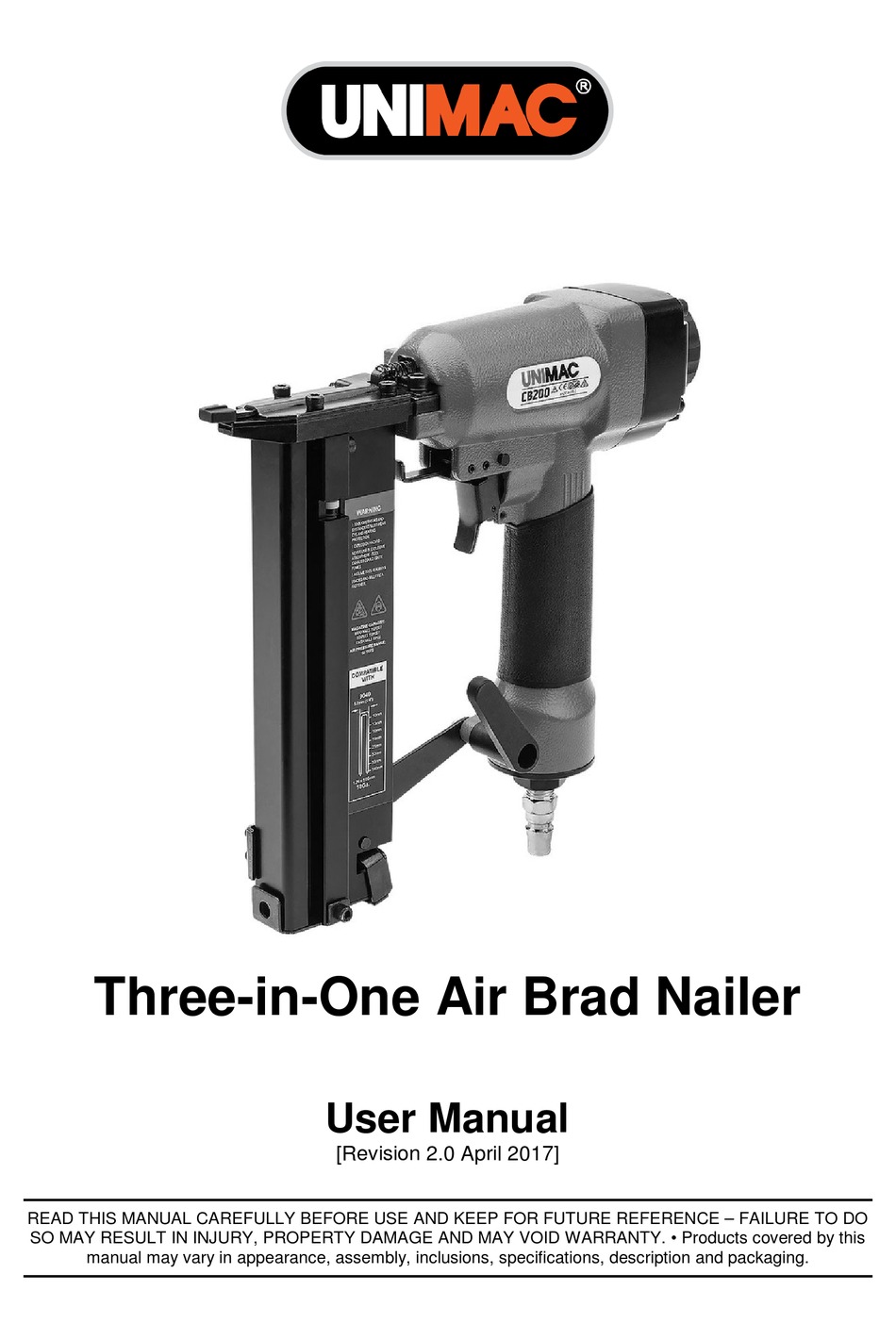 UNIMAC CB200 USER MANUAL Pdf Download ManualsLib