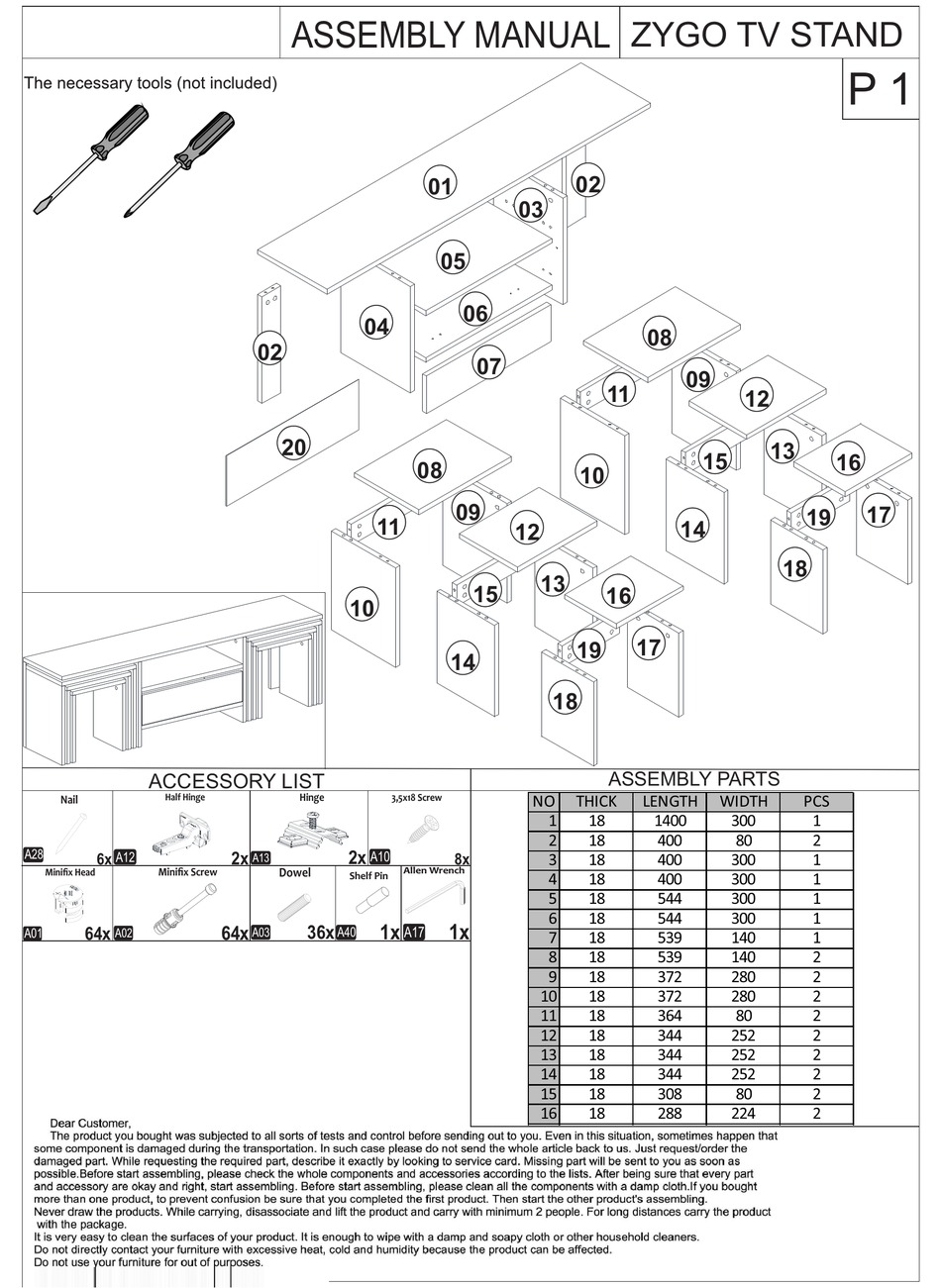ZYGO TV STAND ASSEMBLY MANUAL Pdf Download ManualsLib