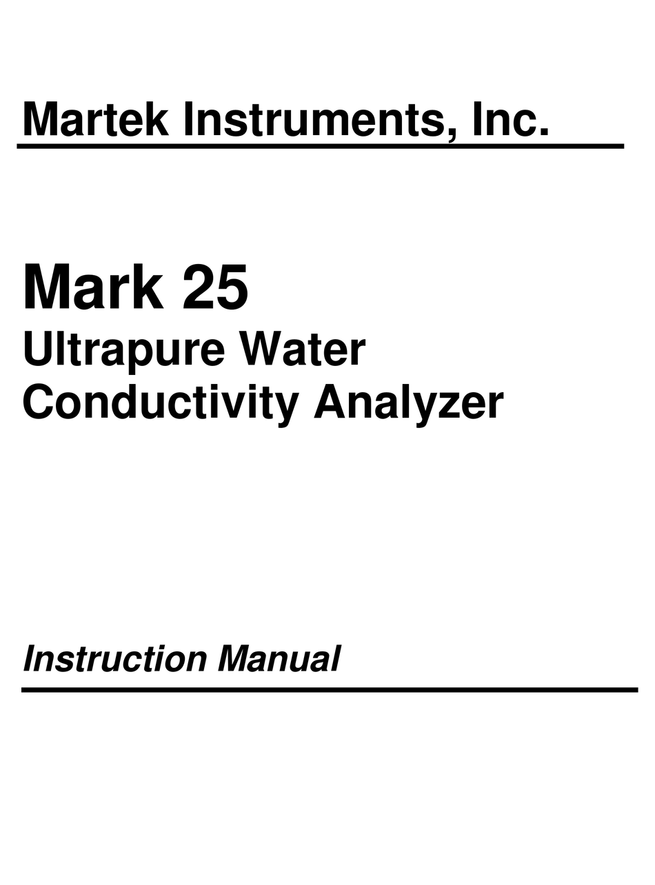 MARTEK INSTRUMENTS MARK 25 INSTRUCTION MANUAL Pdf Download ManualsLib