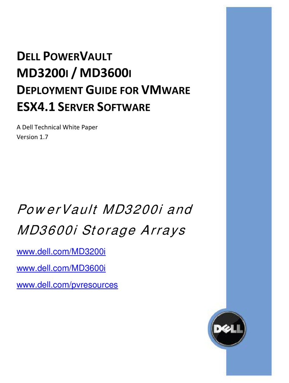 DELL POWERVAULT MD3200I CONFIGURATION MANUAL Pdf Download | ManualsLib