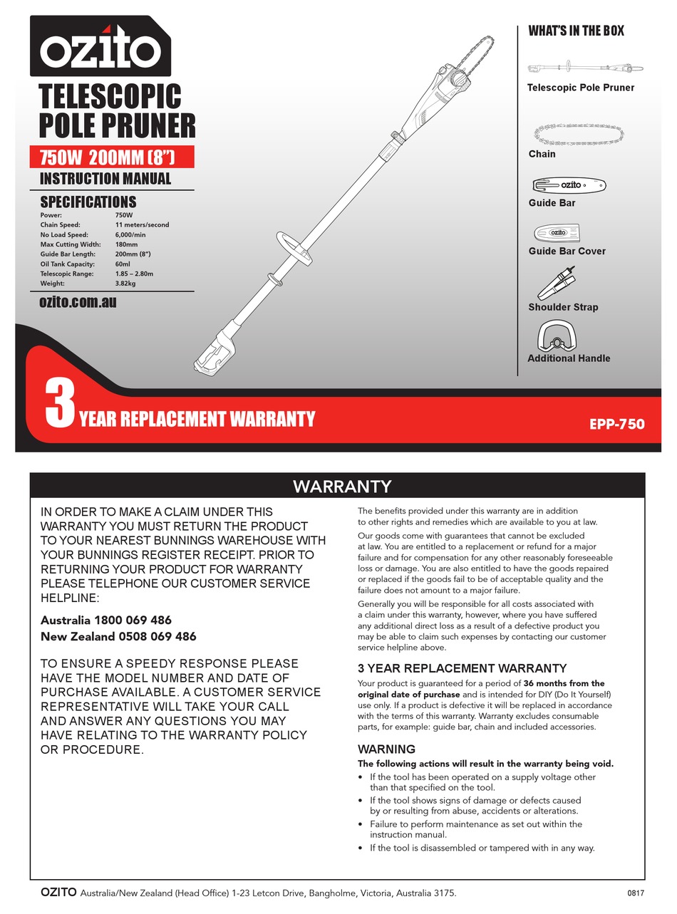 OZITO EPP750 INSTRUCTION MANUAL Pdf Download ManualsLib