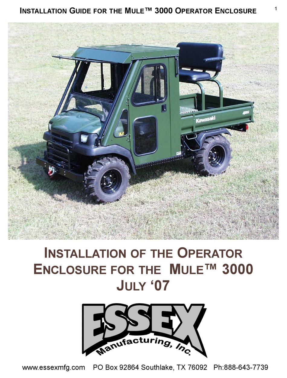 KAWASAKI MULE 3000 INSTALLATION MANUAL Pdf Download | ManualsLib