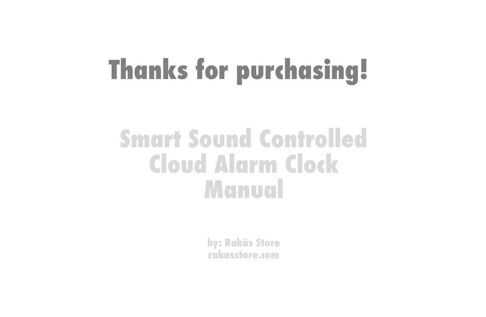 MUID SMART SOUND CONTROLLED CLOUD ALARM CLOCK MANUAL Pdf Download