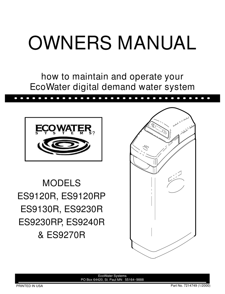 Ecowater Softener Troubleshooting