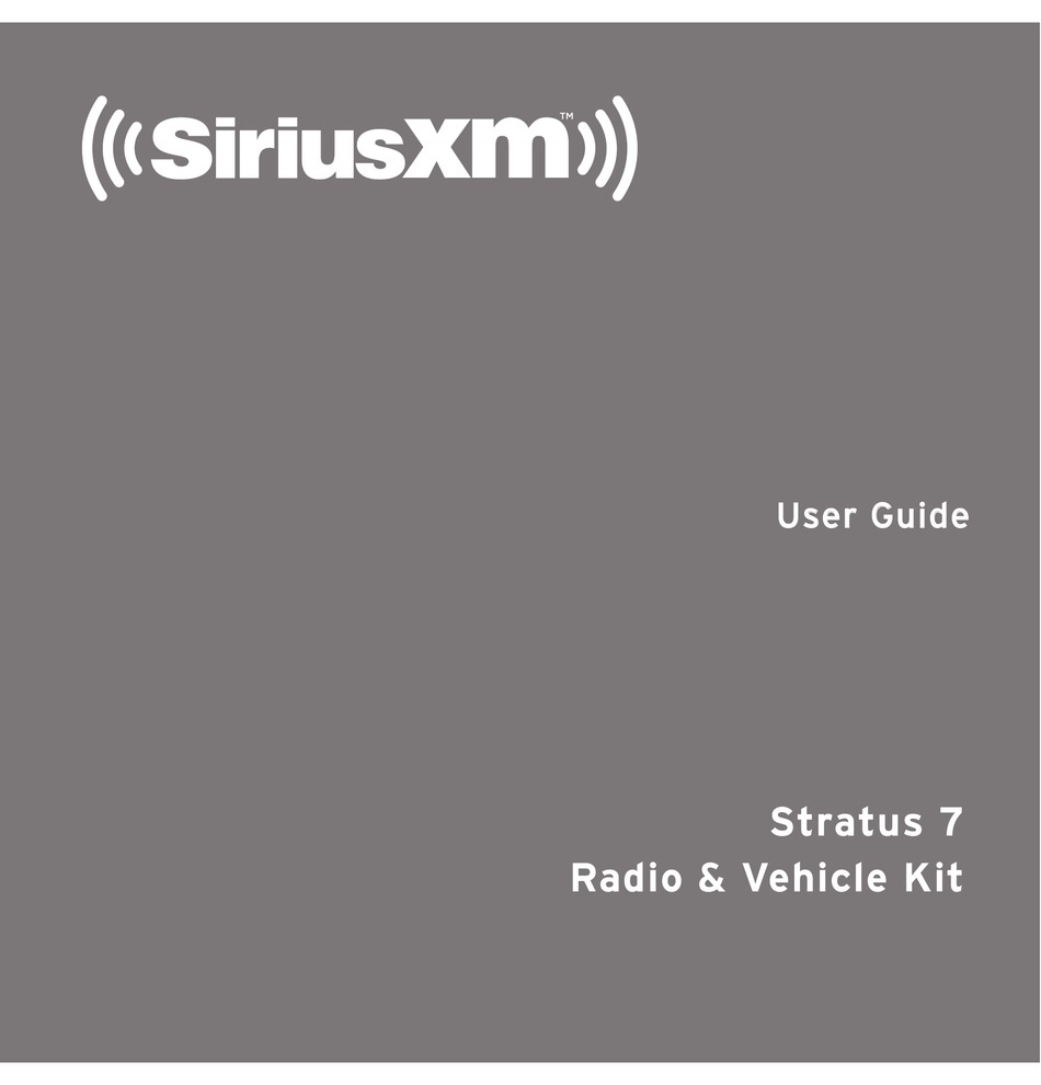 SIRIUS XM RADIO STRATUS 7 USER MANUAL Pdf Download ManualsLib