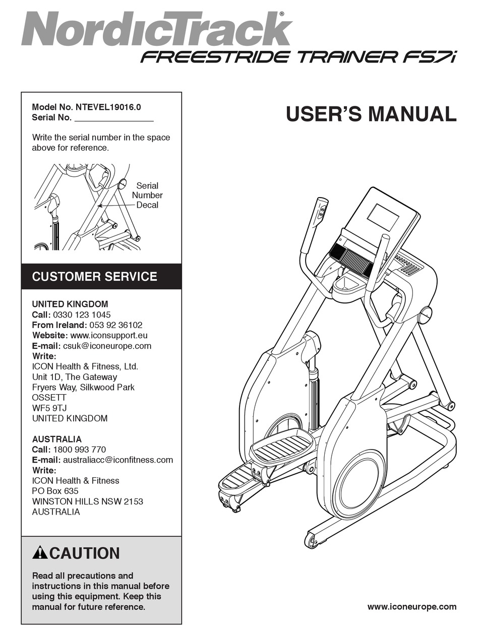 NORDICTRACK NTEVEL19016.0 USER MANUAL Pdf Download ManualsLib