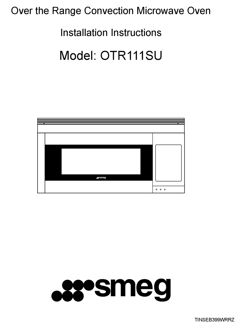 SMEG OTR111SU INSTALLATION INSTRUCTIONS MANUAL Pdf Download ManualsLib