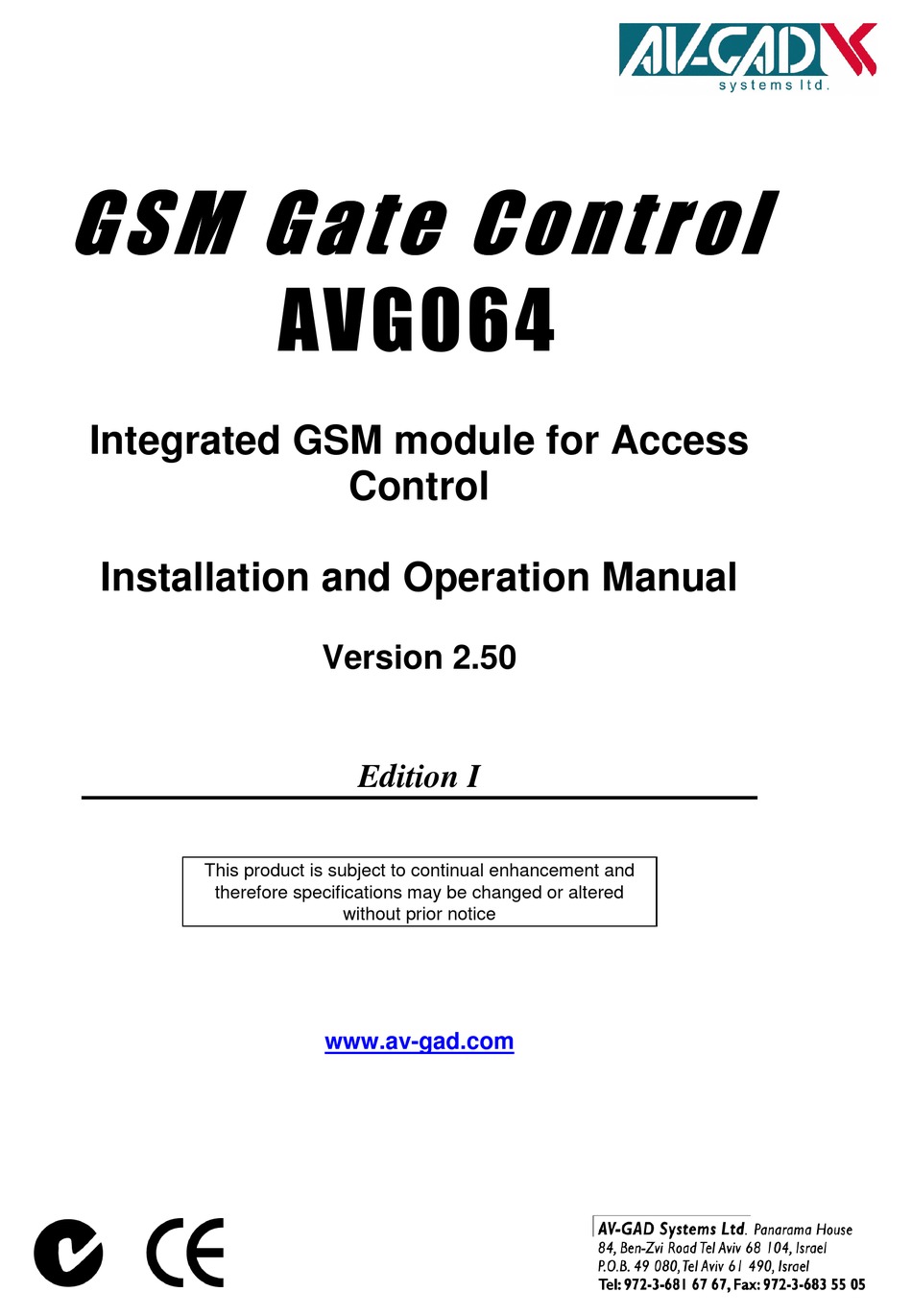AVGAD AVG064 INSTALLATION AND OPERATION MANUAL Pdf Download ManualsLib