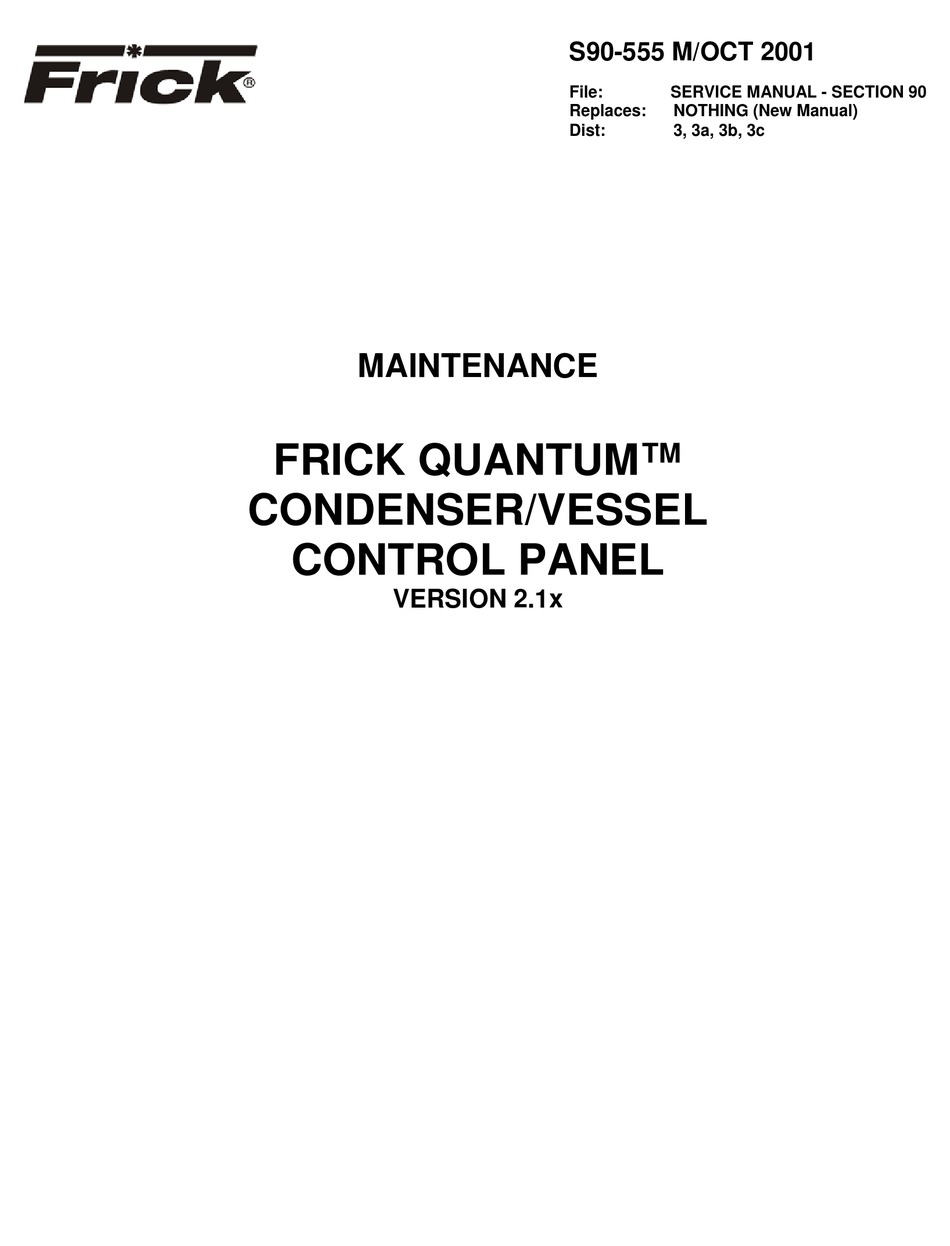 FRICK QUANTUM 1 SERVICE MANUAL Pdf Download ManualsLib