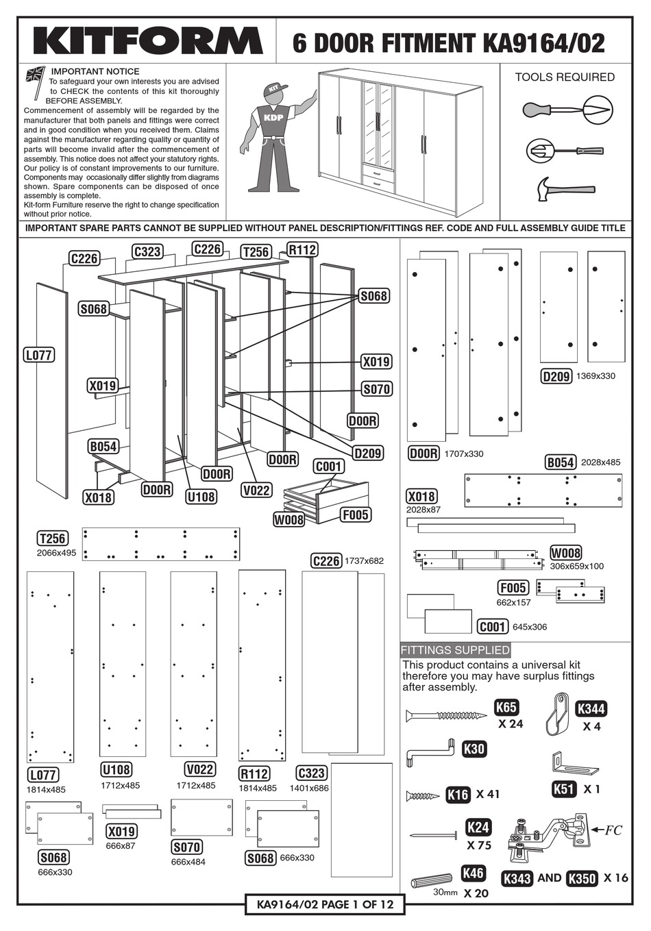 KITFORM KA9164/02 ASSEMBLY INSTRUCTIONS MANUAL Pdf Download ManualsLib