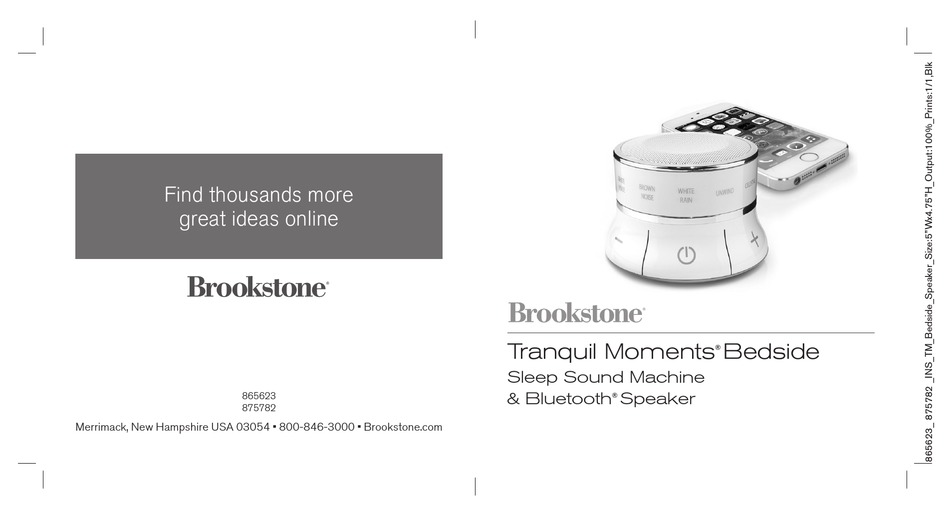 Brookstone Tranquil Moments 875782 User Manual Pdf Download Manualslib