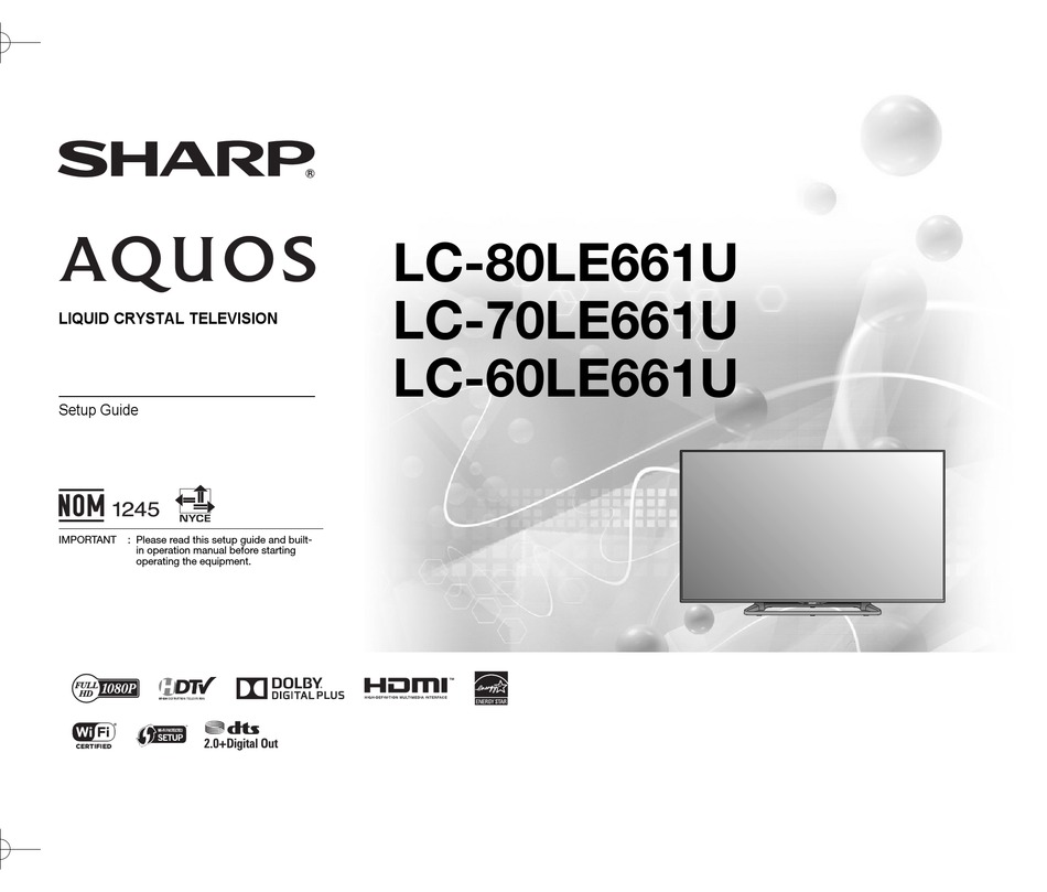 Sharp Aquos Lc 80le661u Setup Manual Pdf Download Manualslib