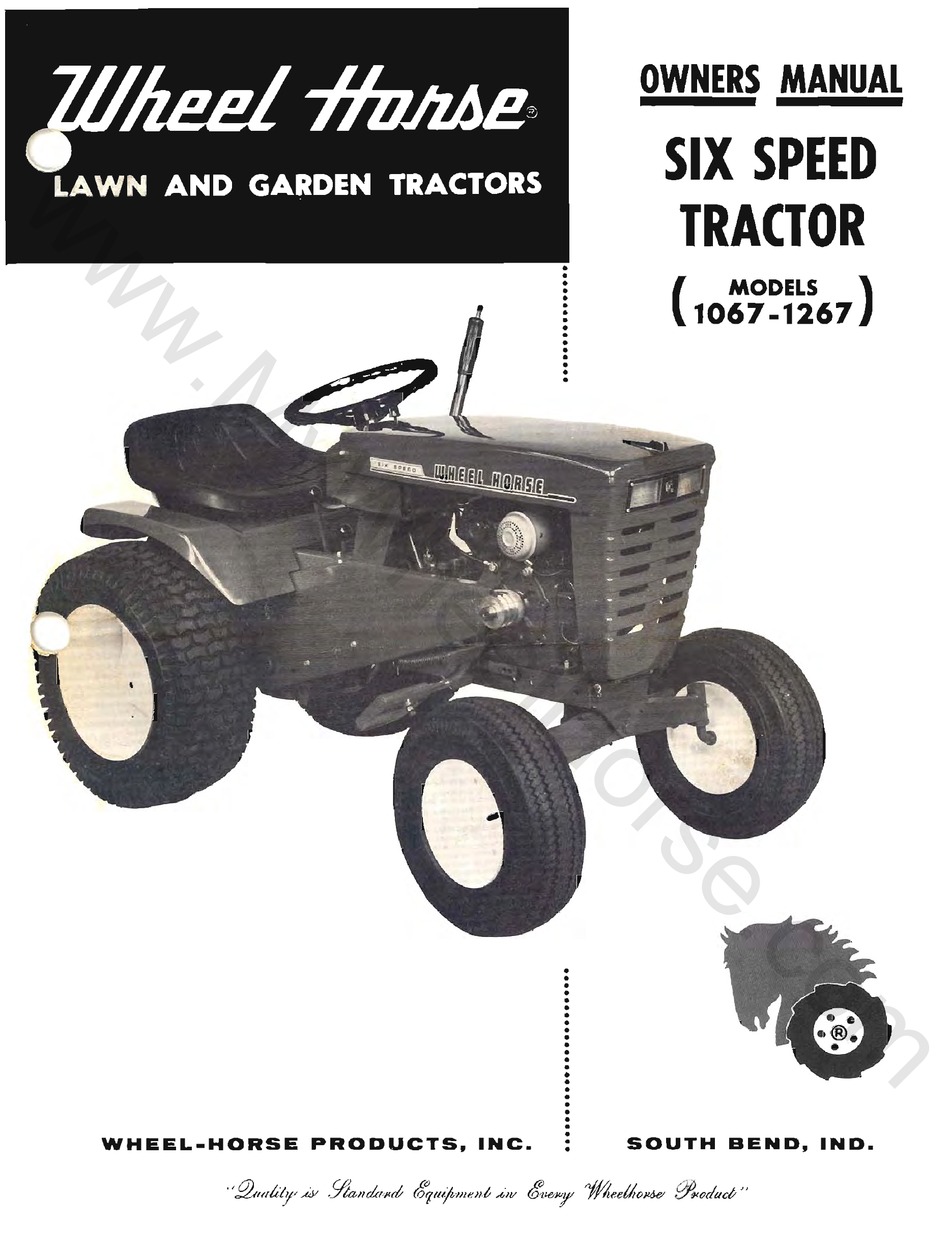 Wheel Horse Tractor Operation,Service & Parts Manual 