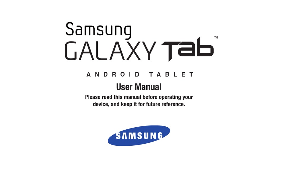 SAMSUNG GALAXY TAB USER MANUAL Pdf Download | ManualsLib