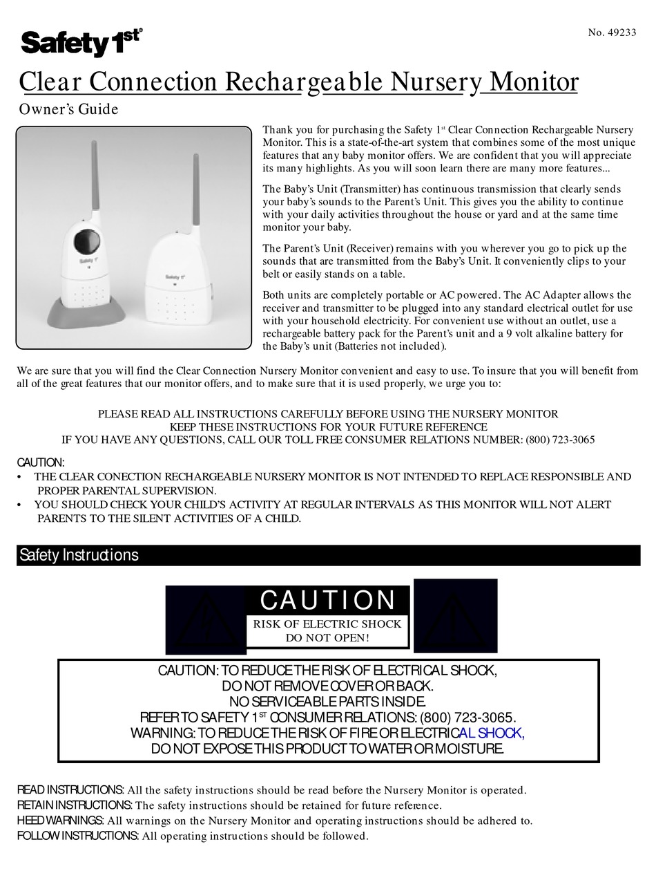 SAFETY 1ST 49233 OWNER'S MANUAL Pdf Download ManualsLib