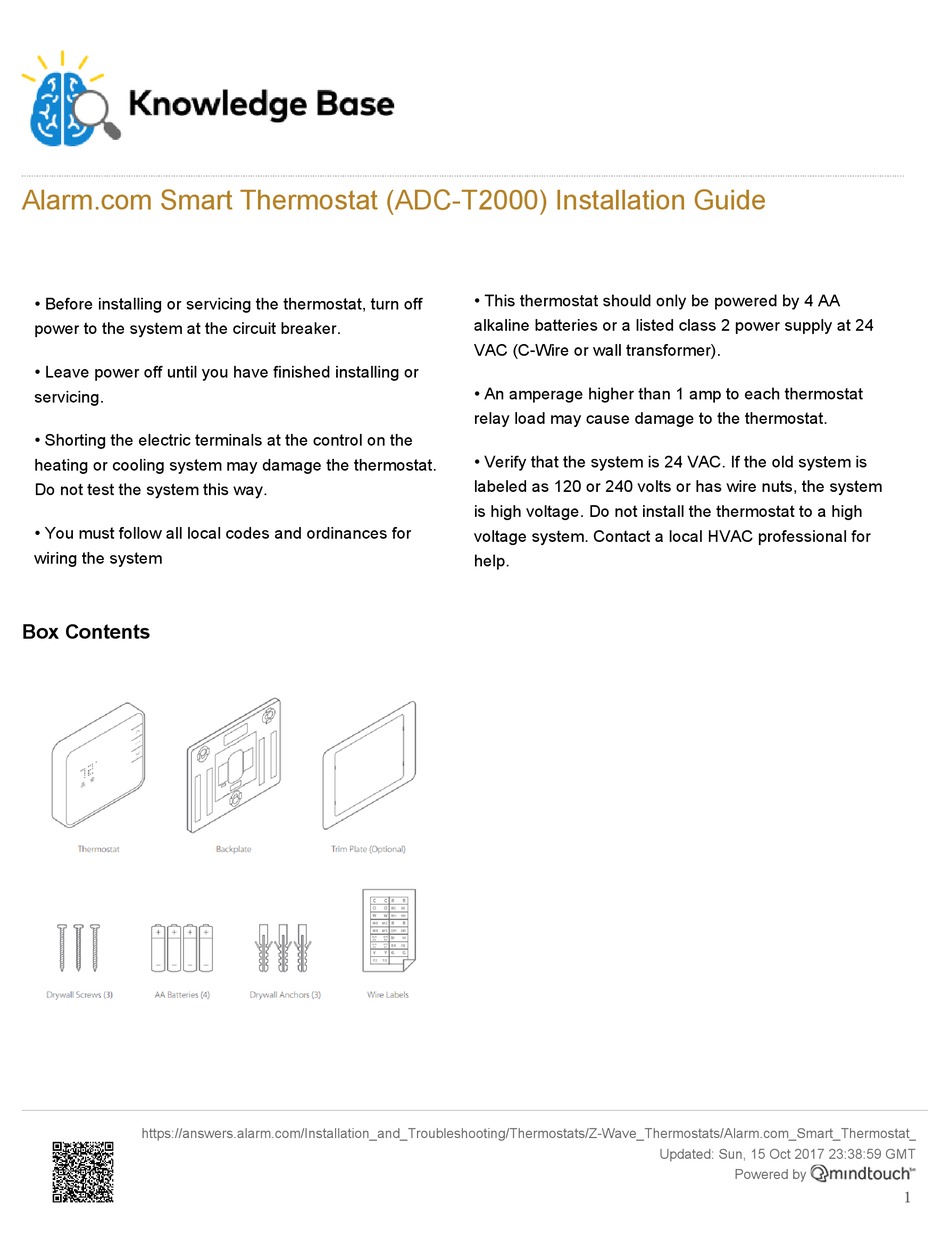 ALARM.COM ADC-T2000 INSTALLATION MANUAL Pdf Download | ManualsLib  Adc T2000 Thermostat Wiring Diagram    ManualsLib