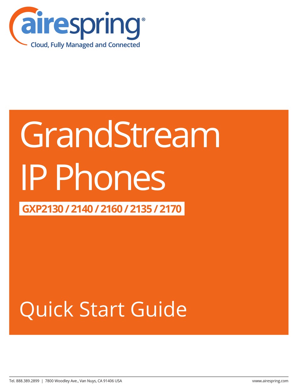 GRANDSTREAM NETWORKS GXP2130 QUICK START MANUAL Pdf Download | ManualsLib