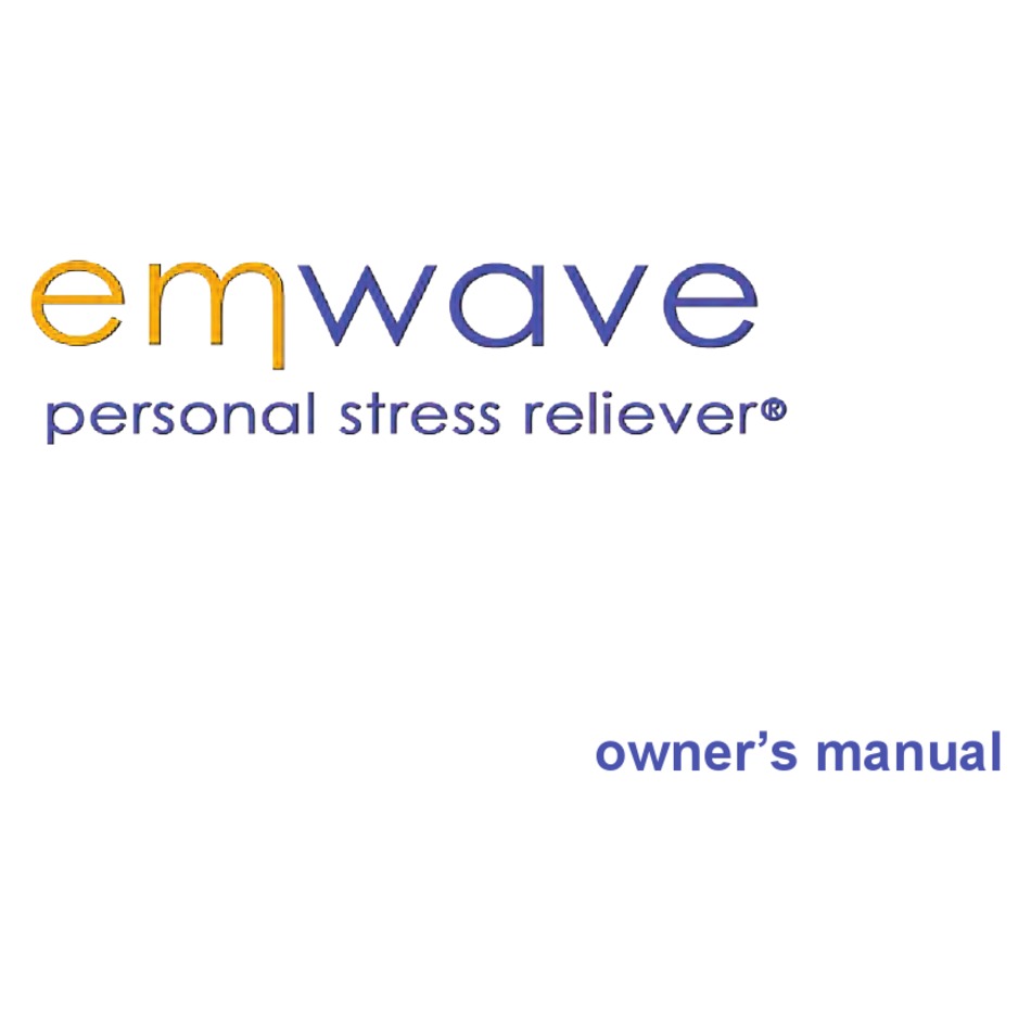 HEARTMATH EMWAVE OWNER'S MANUAL Pdf Download | ManualsLib