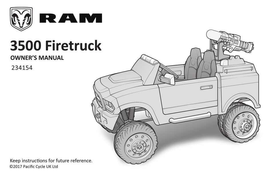 PACIFIC CYCLE RAM 3500 FIRETRUCK OWNER'S MANUAL Pdf Download ManualsLib