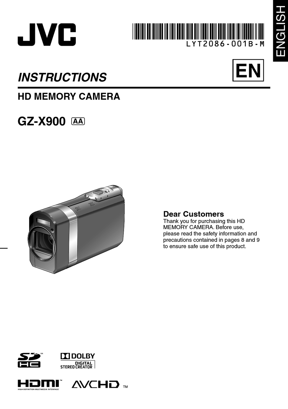 JVC GZ-X900 INSTRUCTIONS MANUAL Pdf Download | ManualsLib