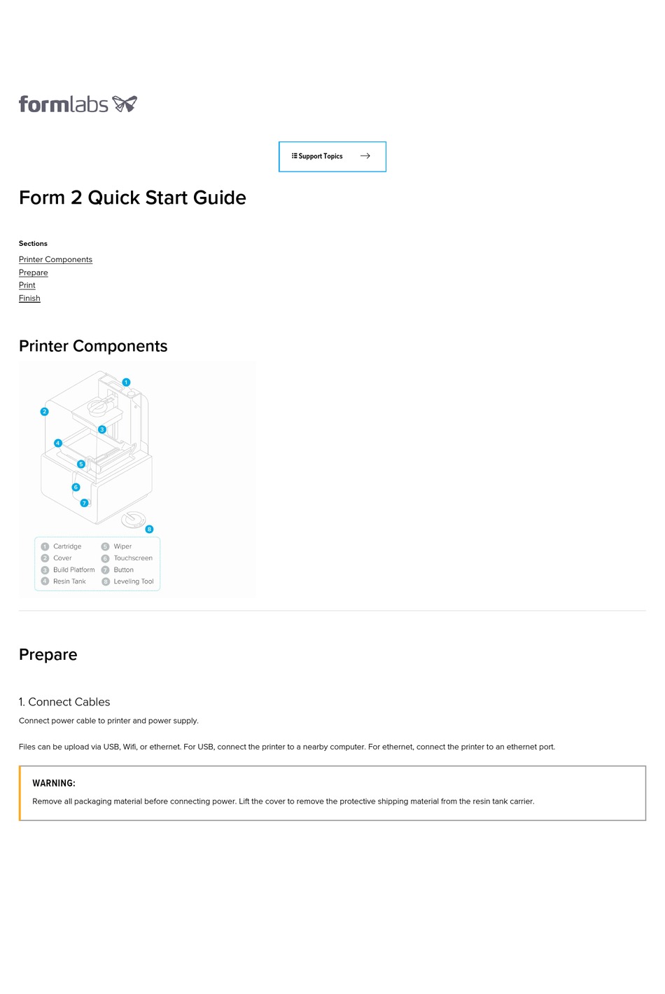 FORMLABS FORM 2 QUICK START MANUAL Pdf Download ManualsLib