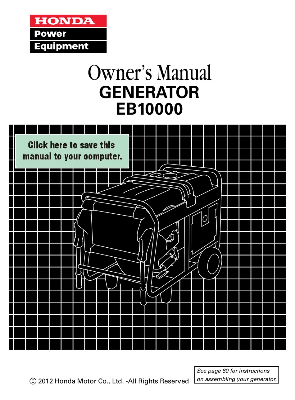 HONDA EB10000 OWNER'S MANUAL Pdf Download | ManualsLib