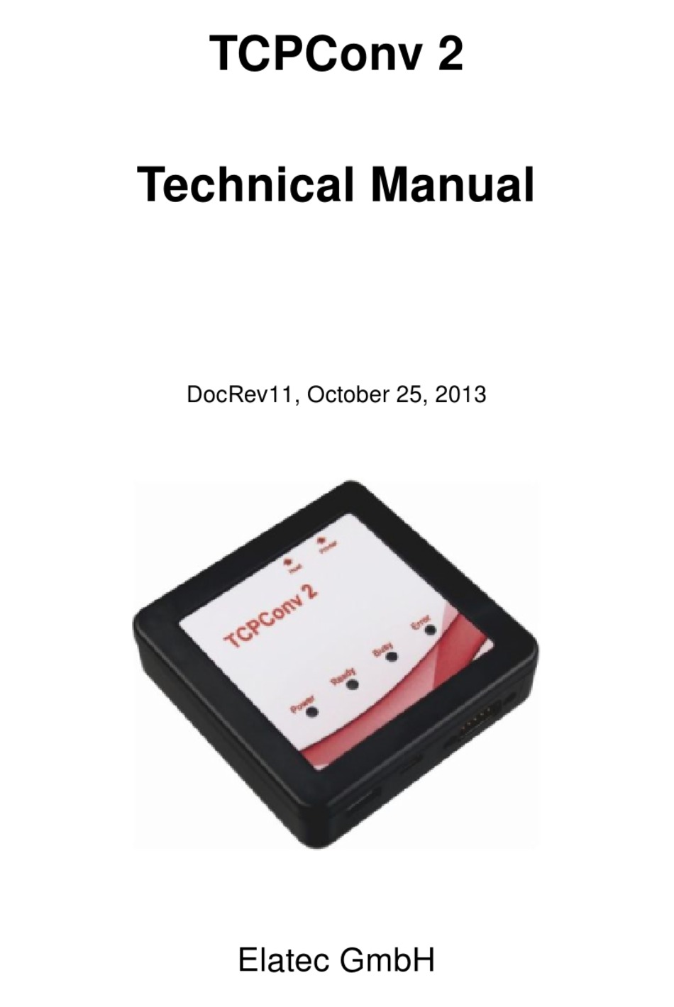 Elatec Tcpconv 2 Technical Manual Pdf Download Manualslib